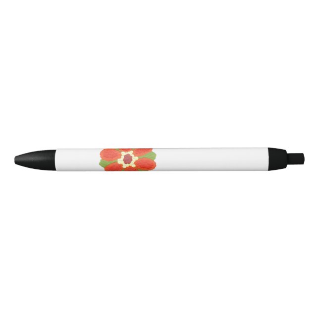 Caneta Preta com Flor Pontilhada (Frente)
