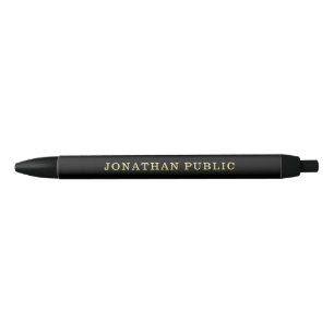 Caneta Preta Compre Online Design Simples Moderno Preto e Doura