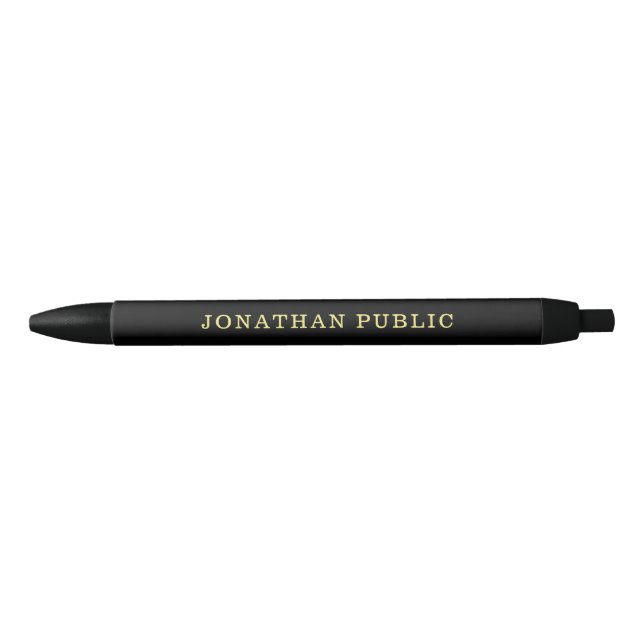 Caneta Preta Compre Online Design Simples Moderno Preto e Doura (Frente)