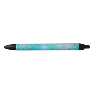 Caneta Preta Concha de sereia brilhante pérola iridescente boni