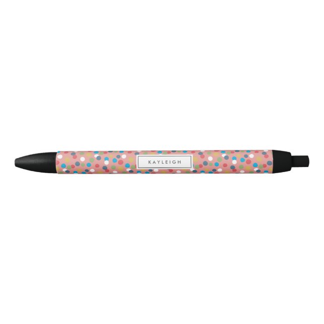 Caneta Preta Confetti Dots Personalized Pen (Frente)