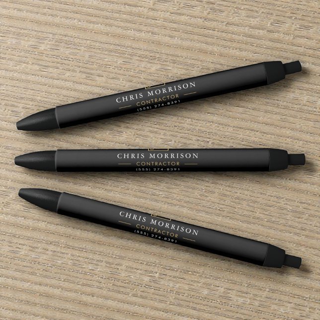Caneta Preta Construction Company Black Gold Pen (Criador carregado)