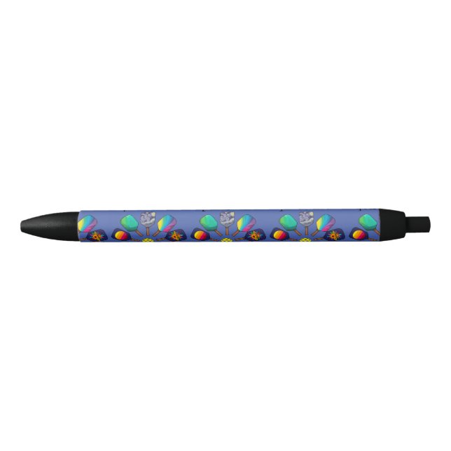 Caneta Preta Cool Pickleball Paddle Sports Rainbow (Frente)