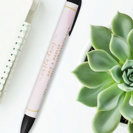 Caneta Preta Cor d'água Rosa Dourada Sal