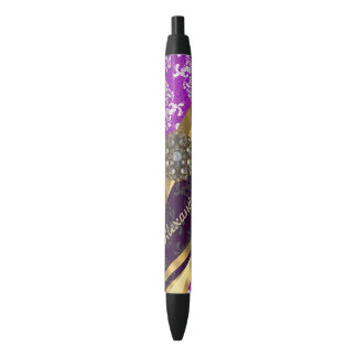 Caneta Preta Cor damasco bonito e giro personalizada