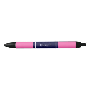 Caneta Preta Cor-de-rosa forte nº 2, Marinho, nome de fita azu