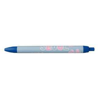 Caneta Preta Coreano Seul amor hangeul tipografia cores persona