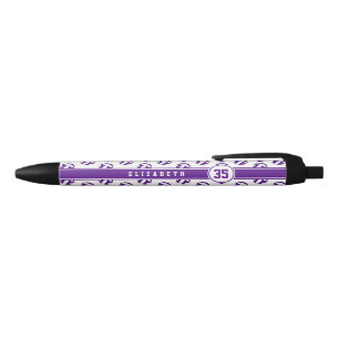 Caneta Preta cores da equipe de vôlei roxo meninas meninos nome