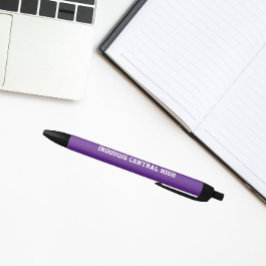Caneta Preta Cores e Nome da Escola Roxo e Branco
