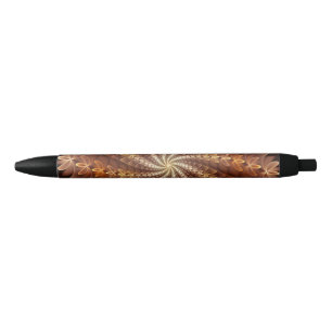 Caneta Preta Cores Quentes, Padrão de Arte Fractal Moderna Trip