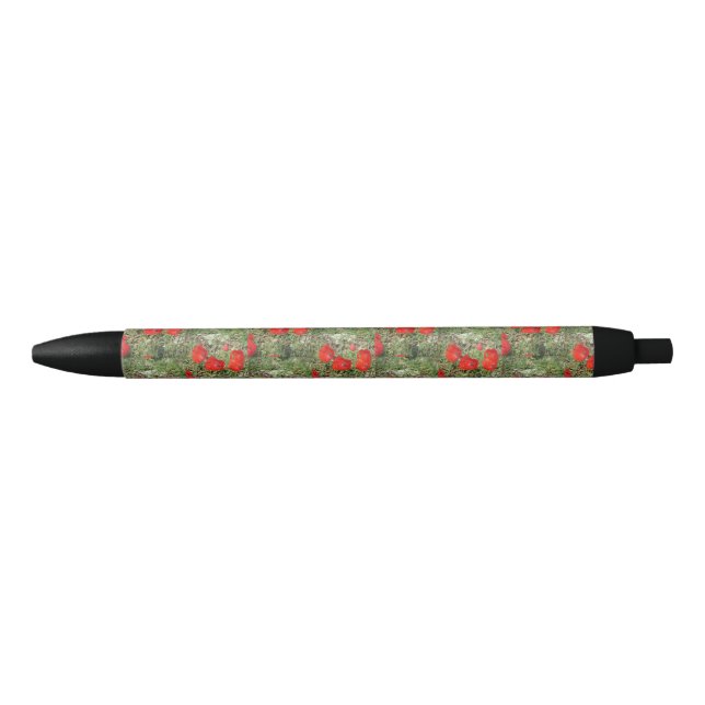 Caneta Preta Corfu Red Poppies (Frente)