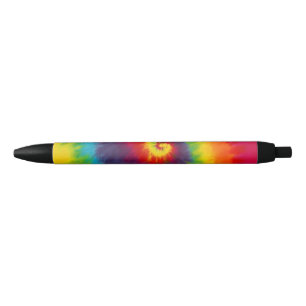 Caneta Preta Coringueira Remoinho Tie Dye Groovy Colorido