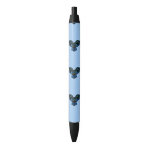 Caneta Preta Coruja Azul