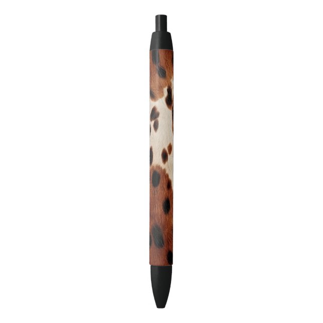 Caneta Preta Cowhide Preto-Castanho Ocidental (Frente Vertical)