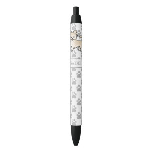 Caneta Preta Cream Casaco Chihuahua Cartoon Cão e Nome