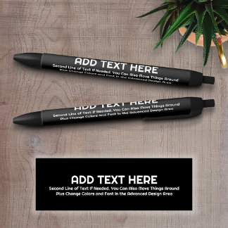 Caneta Preta Crie Preto - Torne-O Seu Texto Personalizado