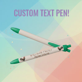 Caneta Preta Custom Homestead Name with Roosters Pen
