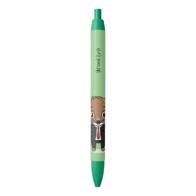 Caneta Preta Cute rat cartoon illustration  (Frente Vertical)