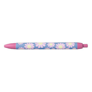 Caneta Preta Daisy Pink Blue