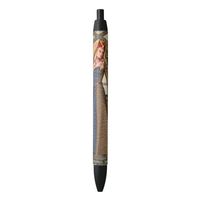 Caneta Preta Dama Medieval (Frente Vertical)