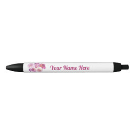 Caneta Preta Dazzling Dahlias Personalized 