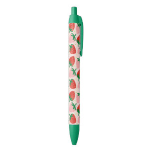 Caneta Preta Delícias de Frutas Suave Rosa
