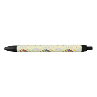 Caneta Preta Desejos de Aniversário - Amarelo Pastel
