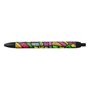 Caneta Preta Desenho de Rostos Estranhos de Desenho Animado Flu