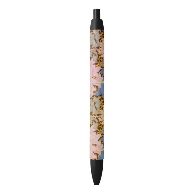 Caneta Preta Desenho Floral Ousado Wm Morris (Frente Vertical)