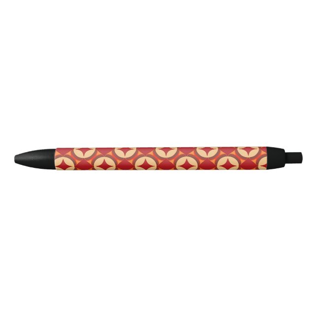 Caneta Preta Desenho Geométrico Abstrato Vermelho (Frente)