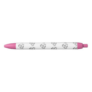 Caneta Preta desenho pitbull simples amantes de cães preto bran
