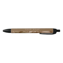 Caneta Preta Desert Camouflage Patterno, seu nome, Personalize