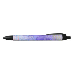 Caneta Preta Design abstrato roxo