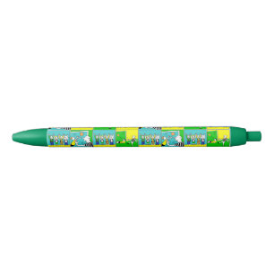 Caneta Preta Design de futebol com jogadores e ventiladores