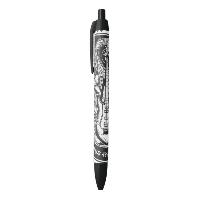 Caneta Preta Design de Guitar Rock (Topo (Vertical))