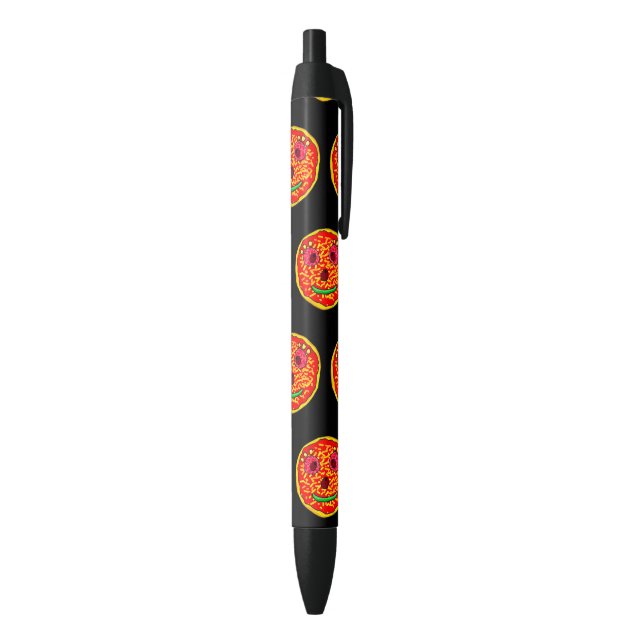 Caneta Preta Design de Ilustração de Pizza Sorridente (parte de inferior (Vertical))