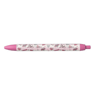 Caneta Preta Dia de os namorados XOXO na moda, Padrão
