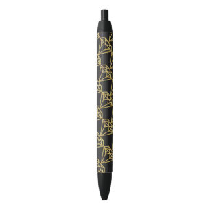 Caneta Preta Diamante Dourado