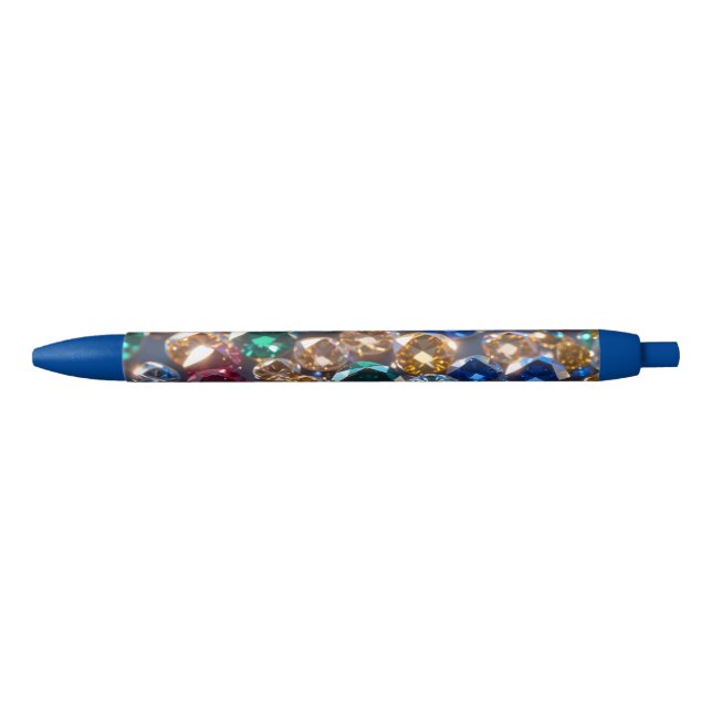 Caneta Preta Diamantes De Muitas Cores (Frente)