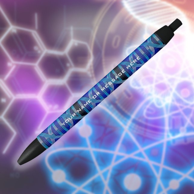 Caneta Preta DNA Personalizado Azul Ciência (Personalized DNA Blue Science Black Ink Pen)