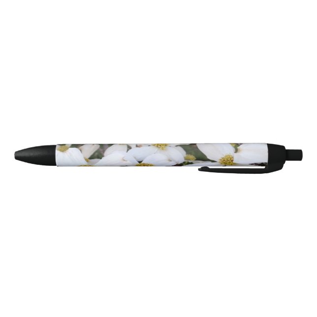 Caneta Preta Dogwood White Floral Flowers Pens (Parte Inferior)