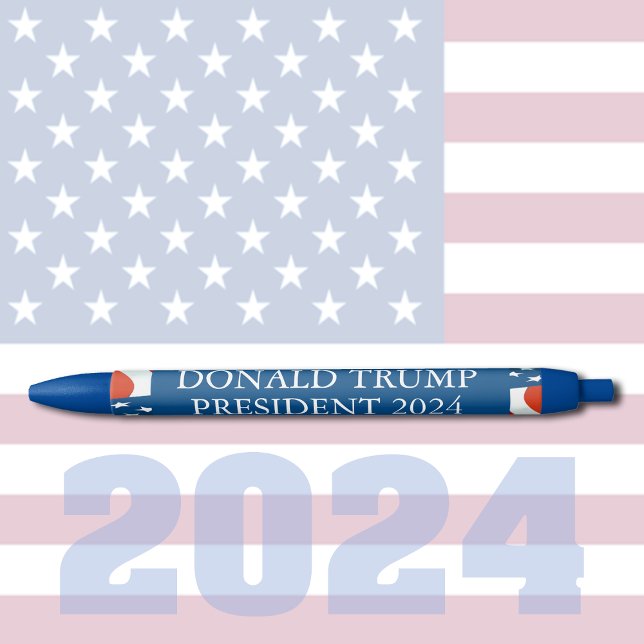 Caneta Preta Donald Trump Presidente 2024 (Donald Trump President 2024)