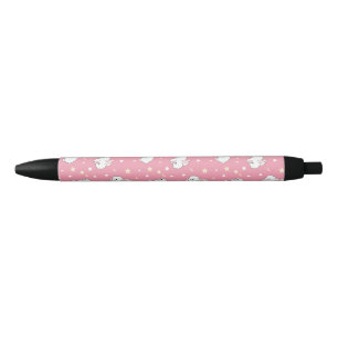 Caneta Preta Doodle de Coelho Kawaii Rosa Fofo