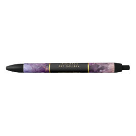 Caneta Preta Dourada ametista roxa profissional de gemstone