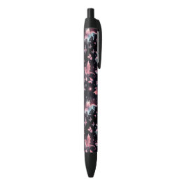 Caneta Preta Dragão Mistura Unicórnio Rosa