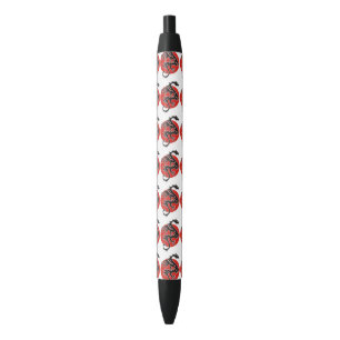 Caneta Preta Dragão Sol - preto vermelho branco + suas ideias