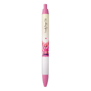 Caneta Preta Dragões rosa