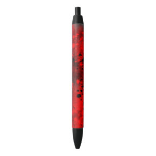Caneta Preta Efeito de Splatina de Pintura Retroativa Vermelho