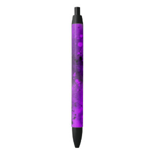 Caneta Preta Efeito de Splatina de Tinta Retroativa Roxo e Pret