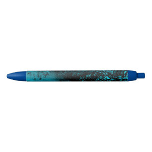 Caneta Preta Efeito Splatter de Tinta Azul e Preto